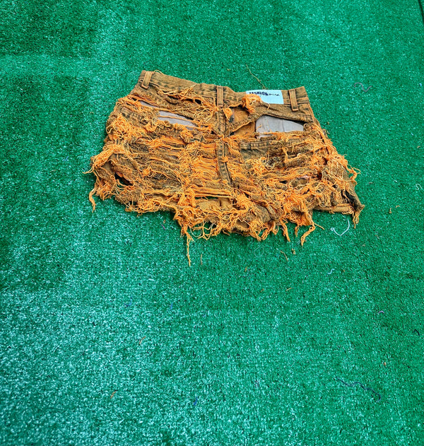 Orange Ripped Shorts #42