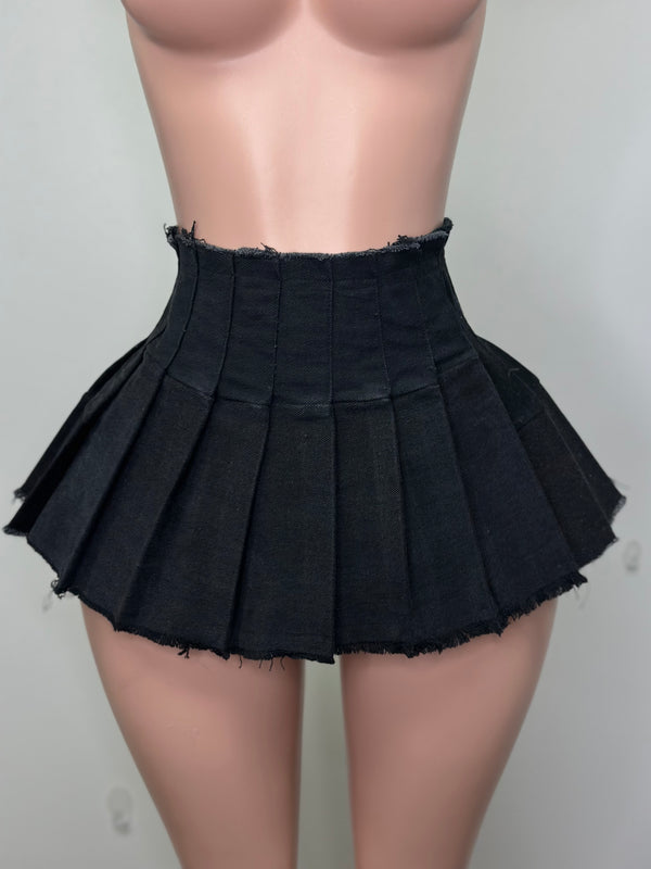 Denim Pleated Skirt #193