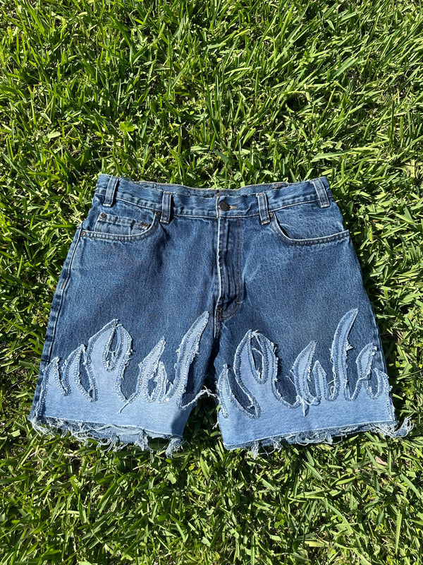Flame Rhinestone Bermudas