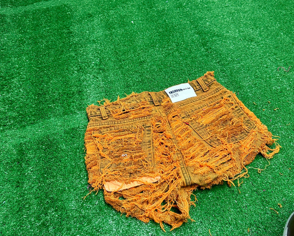 Orange Ripped Shorts #41