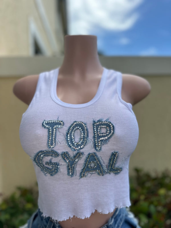 Top Gyal Rhinestone Tank