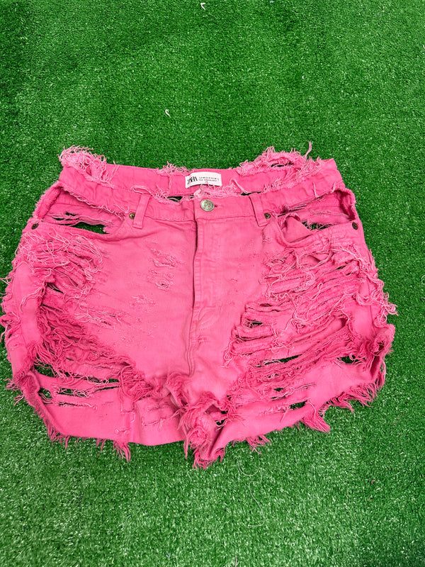Pink Ripped Shorts #49