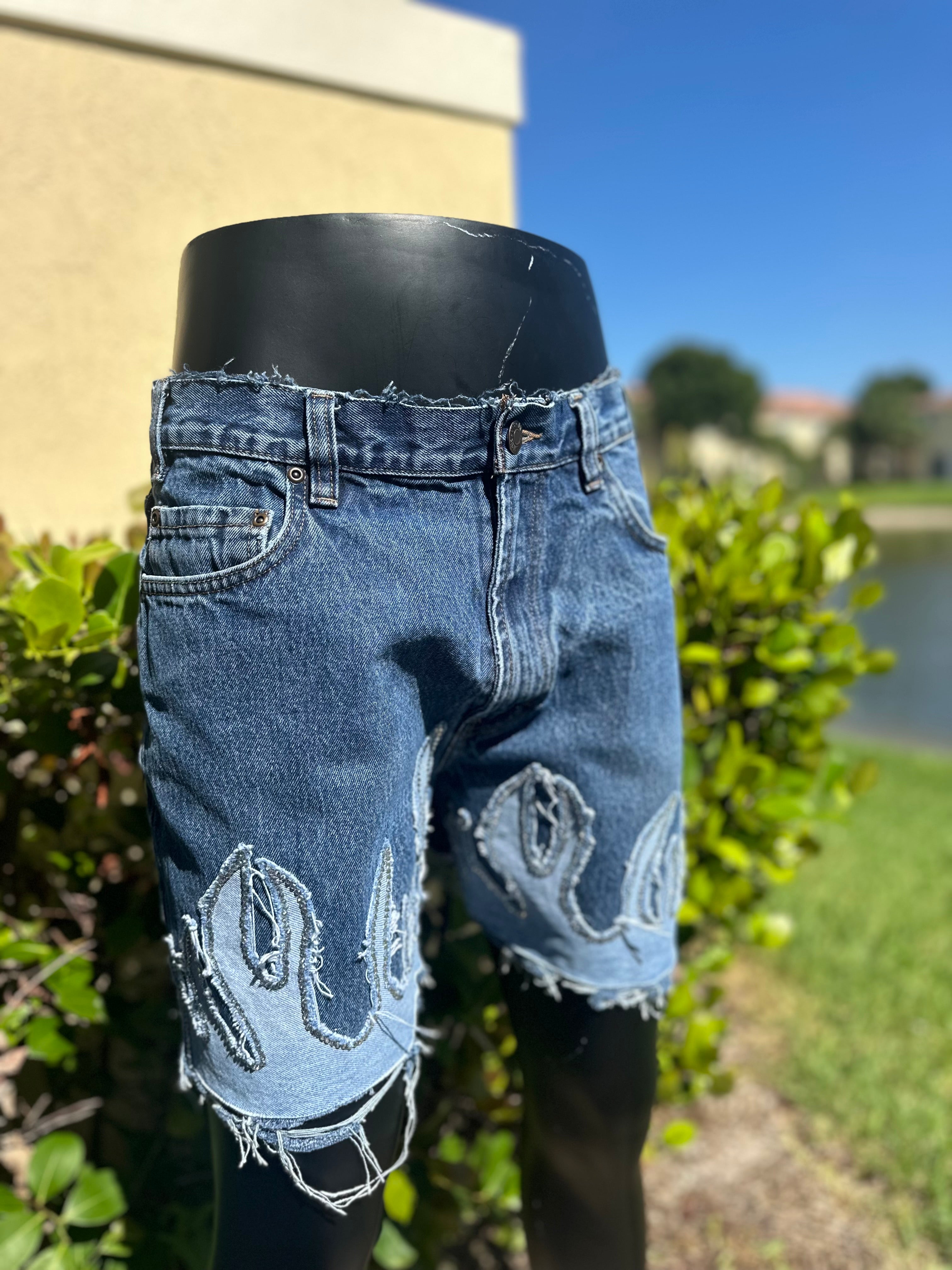 Flame Rhinestone Bermudas