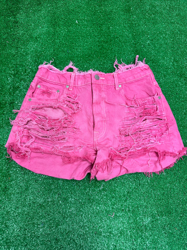 Pink Ripped Shorts #47